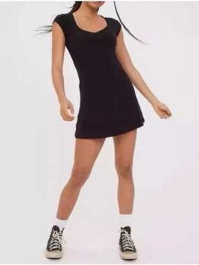 Classic Black Scoop-Back Women's Dress